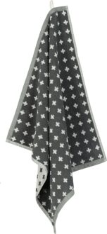 Hema Keukendoek - 50 x 50 - katoen - grijs kruisjes (donkergrijs)
