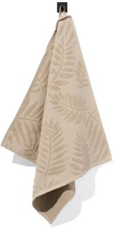 Hema Keukendoek 50x50 katoen bladeren zand (zand)