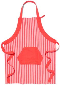 Hema Keukenschort met strepen chambray katoen (koraal)
