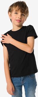 Hema Kinder basis t-shirts stretch katoen - 2 stuks zwart (zwart) - 158/164