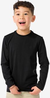 Hema Kinder basis t-shirts stretch katoen - 2 stuks zwart (zwart) - 98/104