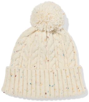 Hema Kinder beanie pompon crème beige (beige) - 134/164