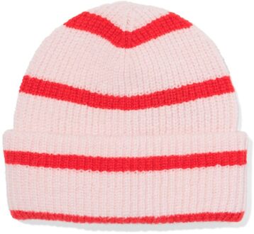 Hema Kinder beanie strepen roze (roze) - 134/164