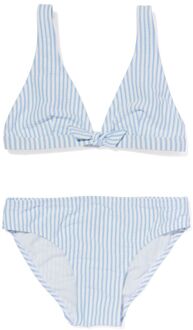 Hema Kinder Bikini Met Strepen Lichtblauw (lichtblauw) - 134/140