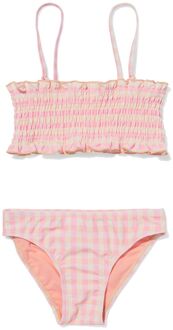 Hema Kinder Bikini Smock Met Ruiten Roze (roze) - 122/128