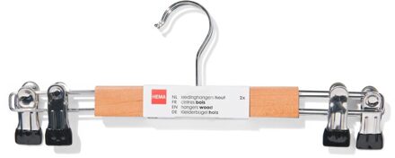 Hema Kinder broekhangers hout/metaal - 2 stuks