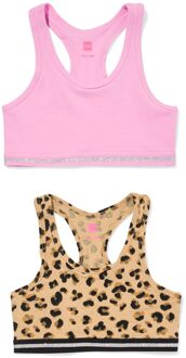 Hema Kinder croptops luipaard - 2 stuks bruin (bruin) - 146/152