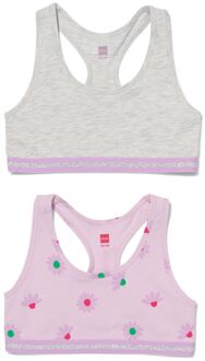Hema Kinder croptops stretch katoen - 2 stuks lila (lila)