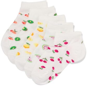 Hema Kinder enkelsokken fruit - 5 paar gebroken wit (gebroken wit) - 31/34