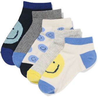 Hema Kinder enkelsokken gezichtjes - 5 paar beige (beige) - 31/34