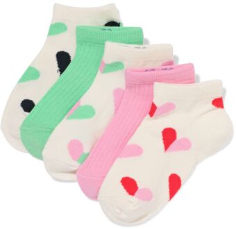 Hema Kinder enkelsokken hartjes - 5 paar beige (beige) - 27/30