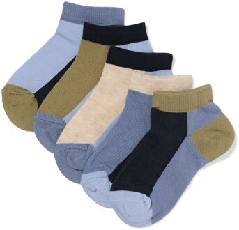Hema Kinder enkelsokken kleurblokken - 5 paar blauw (blauw) - 35/38