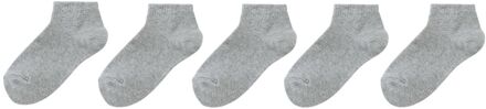 Hema Kinder enkelsokken met katoen - 5 paar grijsmelange (grijsmelange) - 39/42