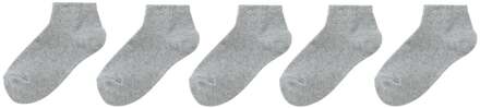 Hema Kinder enkelsokken met katoen - 5 paar grijsmelange (grijsmelange)
