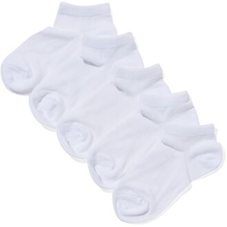 Hema Kinder enkelsokken met katoen - 5 paar wit (wit) - 23/26