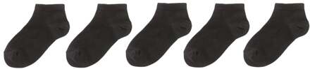 Hema Kinder enkelsokken met katoen - 5 paar zwart (zwart) - 23/26