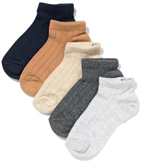Hema Kinder enkelsokken rib - 5 paar beige (beige) - 31/34
