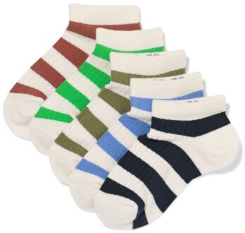 Hema Kinder enkelsokken rib strepen - 5 paar donkerblauw (donkerblauw) - 27/30