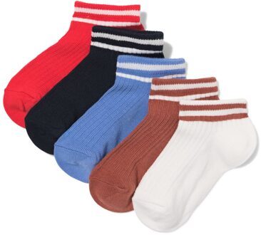 Hema Kinder enkelsokken rib strepen - 5 paar gebroken wit (gebroken wit) - 31/34