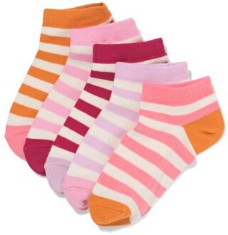 Hema Kinder enkelsokken strepen - 5 paar roze (roze) - 31/34