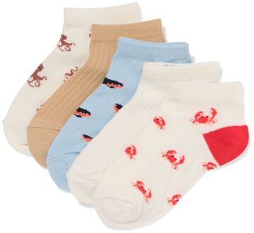 Hema Kinder enkelsokken zeedieren - 5 paar beige (beige) - 35/38