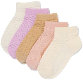 Hema Kinder enkelsokken zigzag - 5 paar oudroze (oudroze) - 35/38