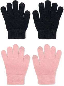 Hema Kinder Handschoenen Met Touchscreen Gebreid - 2 Paar Roze (roze) - 122/140
