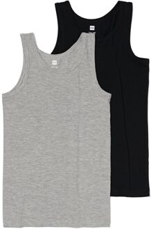 Hema Kinder hemden basic stretch katoen - 2 stuks zwart (zwart) - 134/140