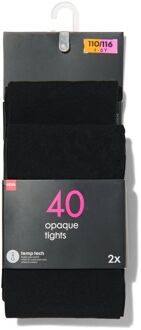 Hema Kinder panty temptech 40denier - 2 stuks zwart (zwart)