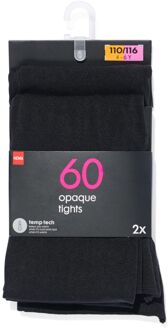 Hema Kinder panty temptech 60denier - 2 stuks zwart (zwart) - 146/152