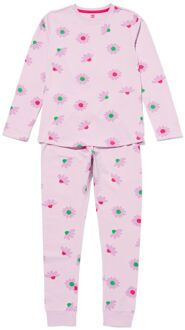 Hema Kinder Pyjama Stretch Katoen Bloemen Lila (lila) - 158/164