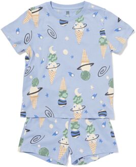 Hema Kinder shortama ijsjes lichtblauw (lichtblauw) - 110/116