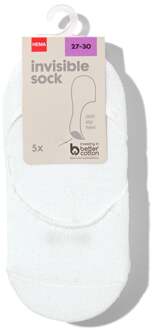 Hema Kinder sneakersokken met katoen - 5 paar wit (wit)