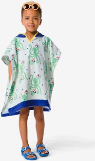 Hema Kinder strandponcho 60x60cm octopus (blauw)
