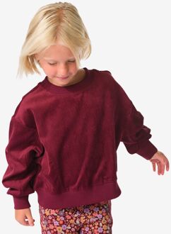 Hema Kinder sweater rib kort model wijnrood (wijnrood) - 98/104