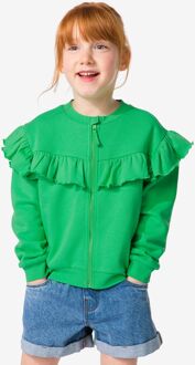 Hema Kinder Sweatvest Met Ruffle Groen (groen) - 134/140