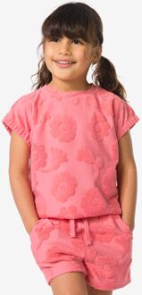Hema Kinder T-shirt badstof bloemen roze (roze) - 98/104