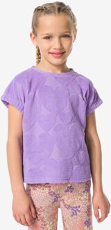 Hema Kinder T-shirt badstof hartjes paars (paars) - 146/152