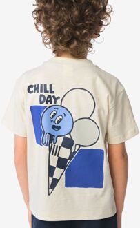 Hema Kinder T-shirt ijsjes ecru (ecru) - 146/152