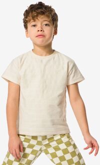 Hema Kinder T-shirt jacquard strepen ecru (ecru) - 110/116