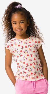 Hema Kinder T-shirt jersey bloemen ecru (ecru) - 86/92