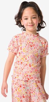 Hema Kinder T-shirt jersey bloemen ecru (ecru) - 98/104