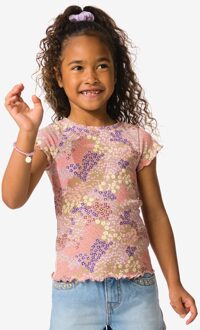 Hema Kinder T-shirt jersey bloemen oudroze (oudroze) - 134/140