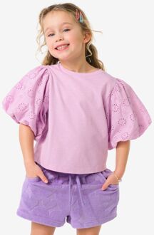 Hema Kinder T-shirt jersey geborduurd paars (paars) - 146/152