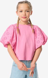 Hema Kinder T-shirt jersey geborduurd roze (roze) - 122/128