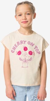 Hema Kinder T-shirt kersen ecru (ecru) - 110/116