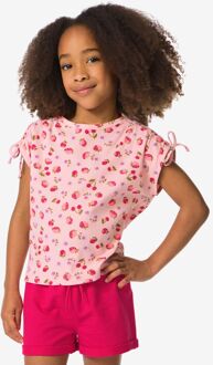 Hema Kinder T-shirt rib aardbeien roze (roze) - 146/152