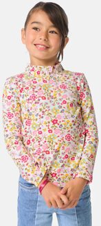 Hema Kinder T-shirt rib bloemen ecru (ecru)