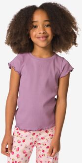 Hema Kinder T-shirt rib donkerpaars (donkerpaars) - 122/128