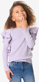 Hema Kinder T-shirt rib paars (paars) - 98/104